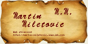 Martin Miletović vizit kartica